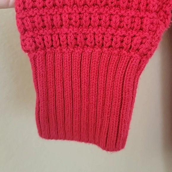 Old Navy Red Chunky Knit Tunic Length Sweater - Size Medium - Picture 4 of 8